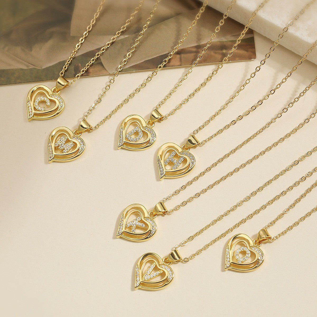 18k Elegant Initial Heart Necklace