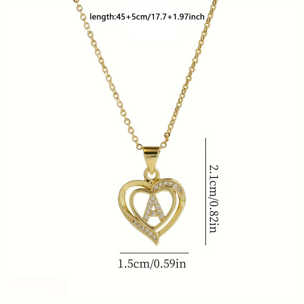 18k Elegant Initial Heart Necklace