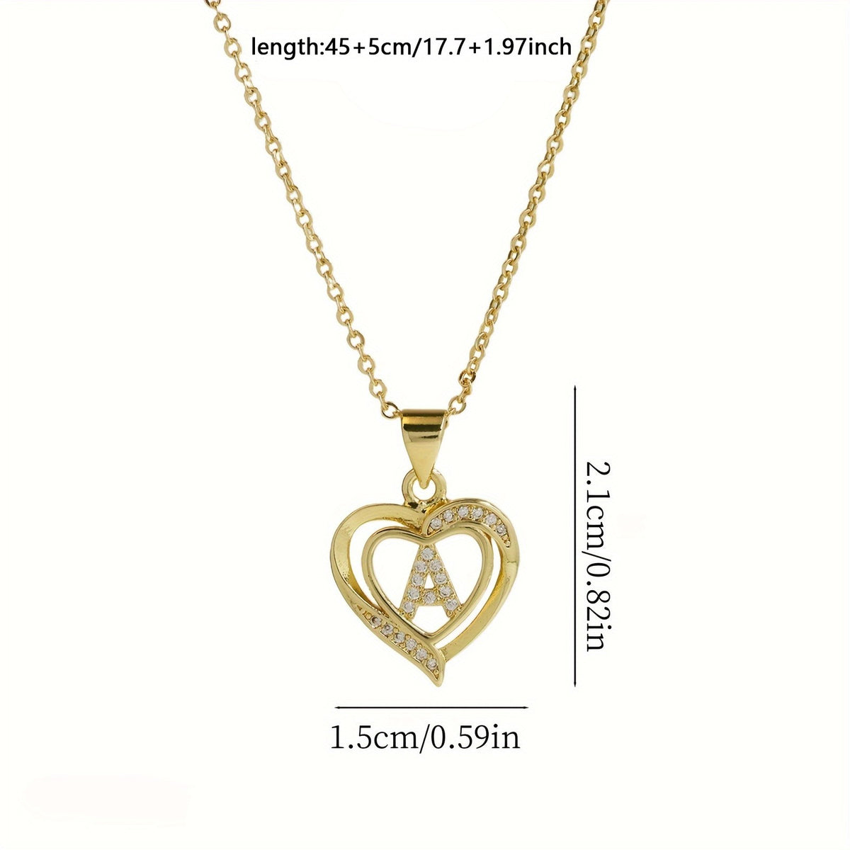 18k Elegant Initial Heart Necklace