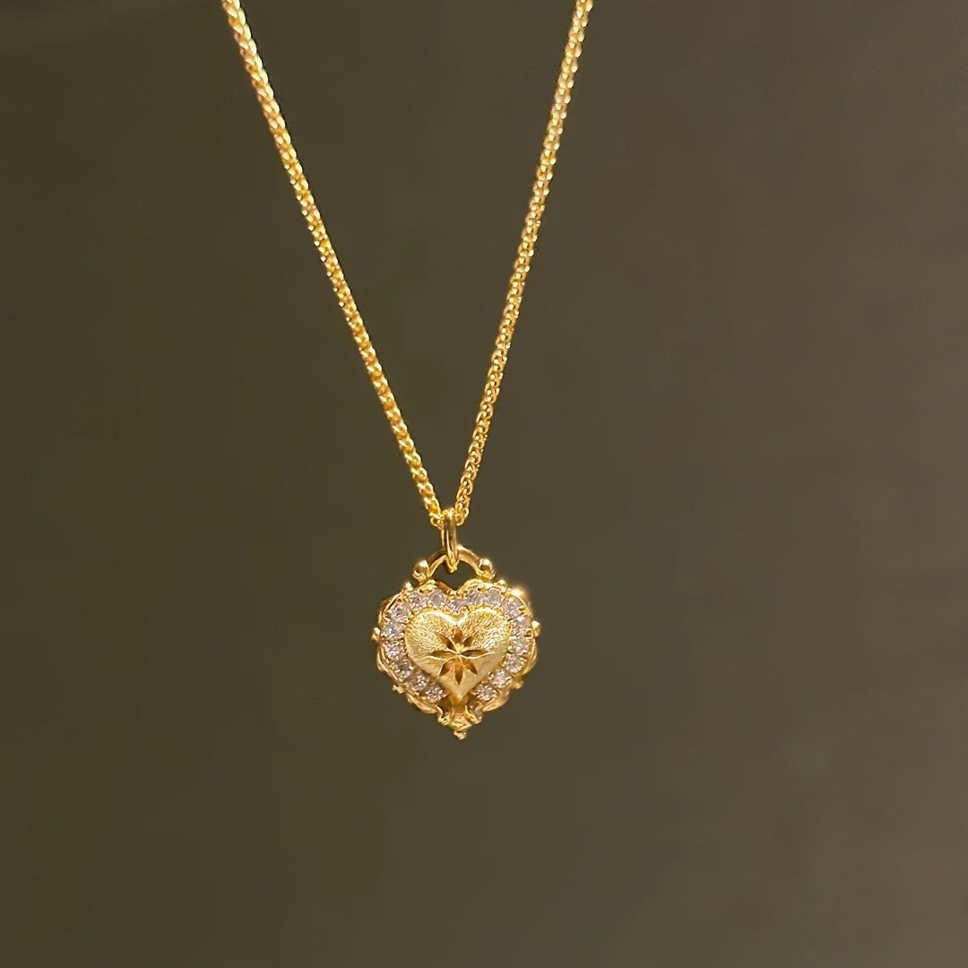 18k Vintage Heart Necklace