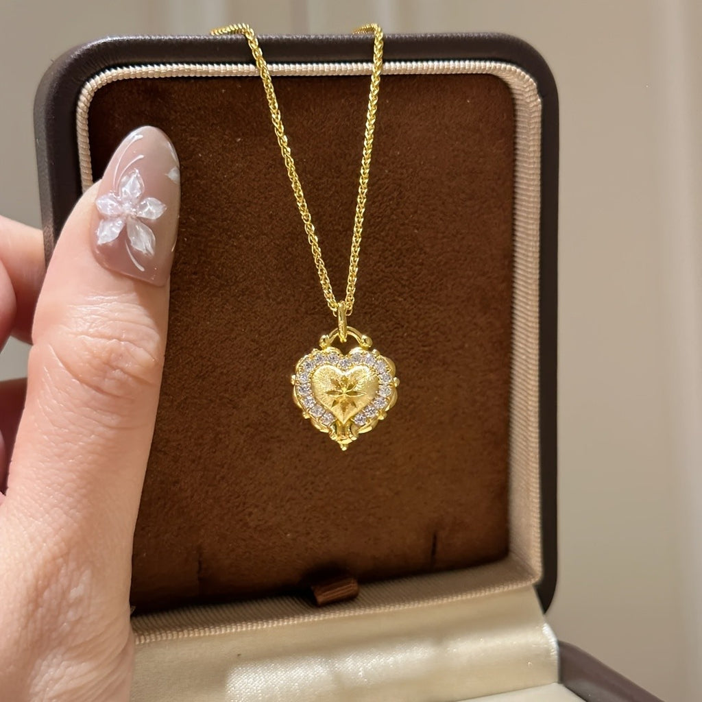 18k Vintage Heart Necklace