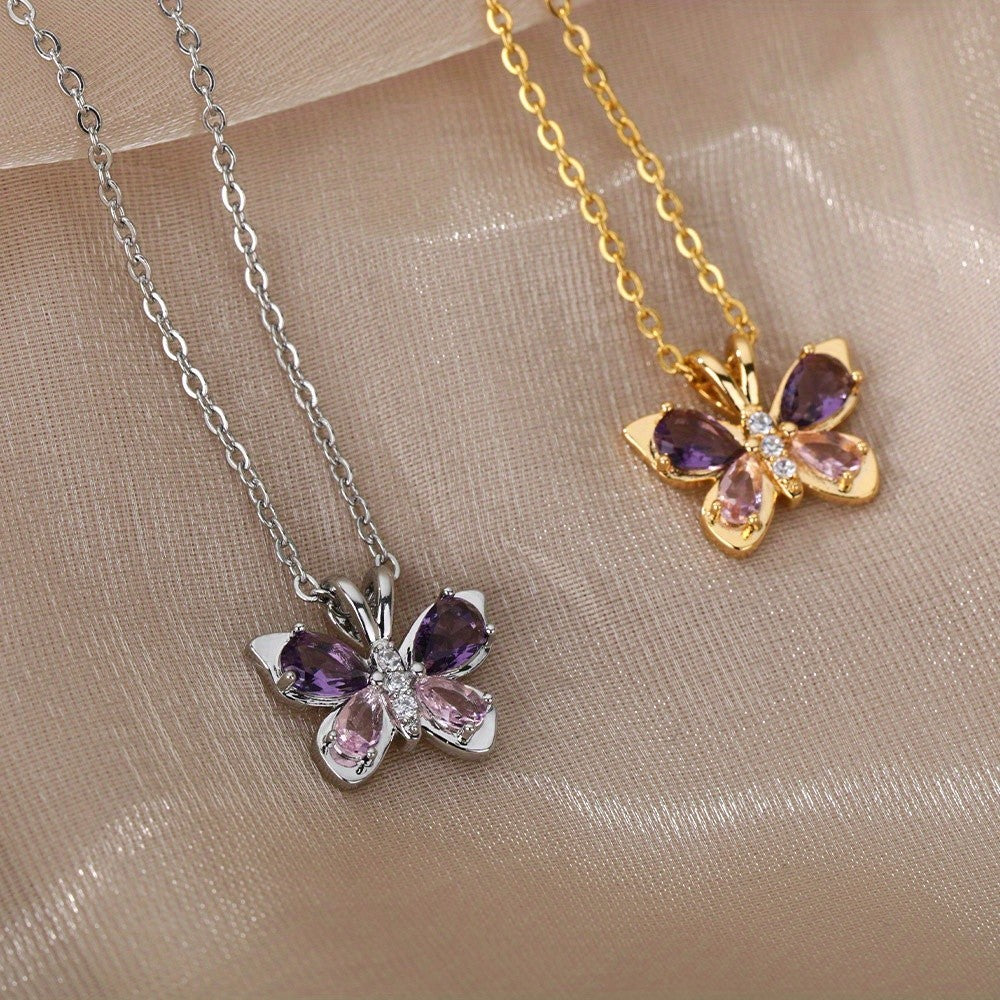 18k Elegant Butterfly Necklace