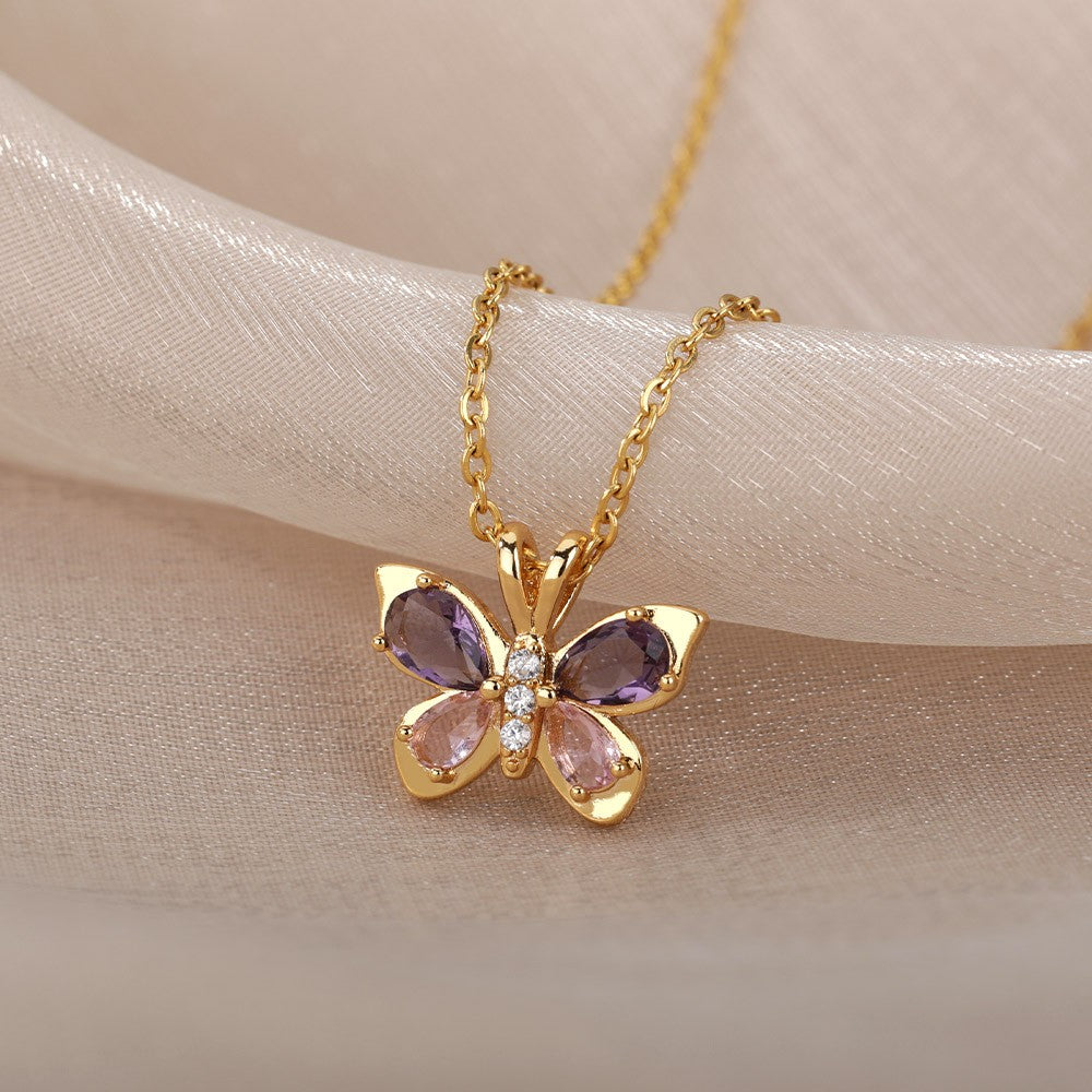 18k Elegant Butterfly Necklace