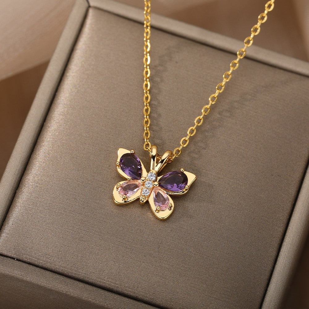 18k Elegant Butterfly Necklace
