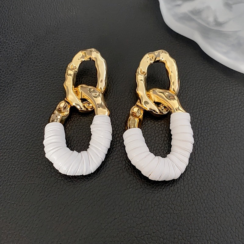 Geometric Wrapped Drop Earrings