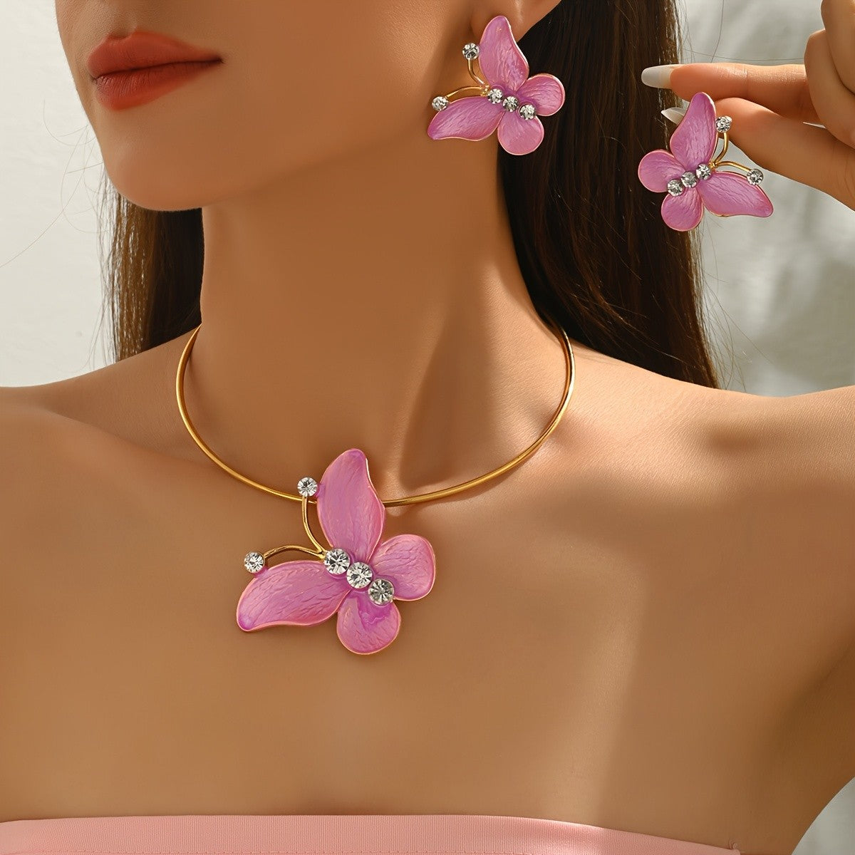 18k Boho Butterfly Jewelry Set