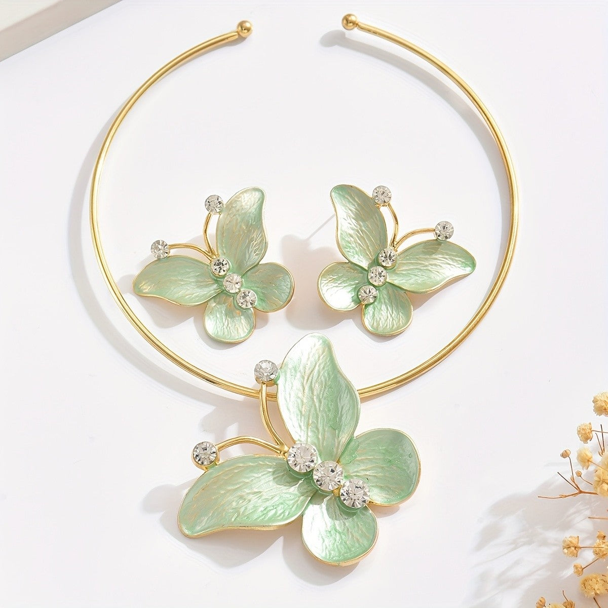 18k Boho Butterfly Jewelry Set