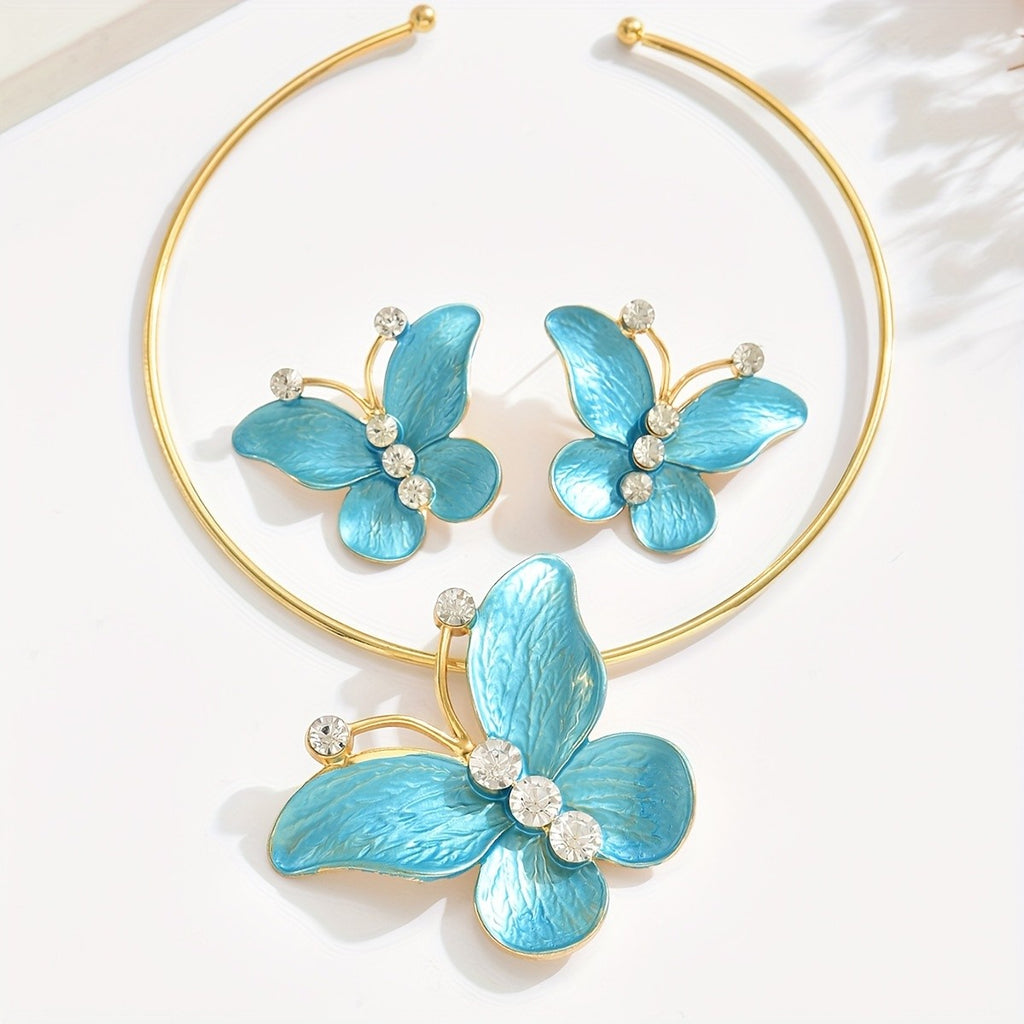 18k Boho Butterfly Jewelry Set