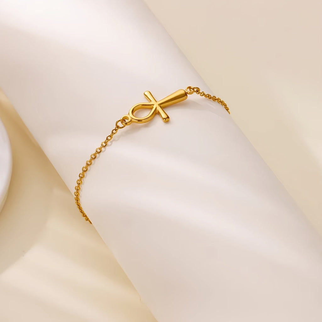 18k Elegant Ankh Bracelet