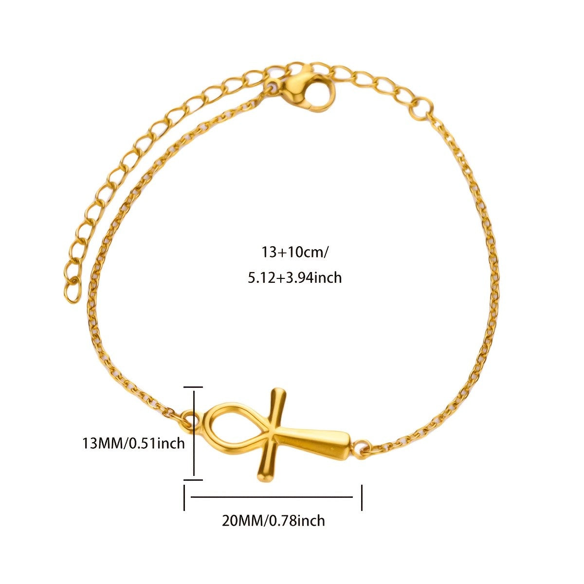 18k Elegant Ankh Bracelet