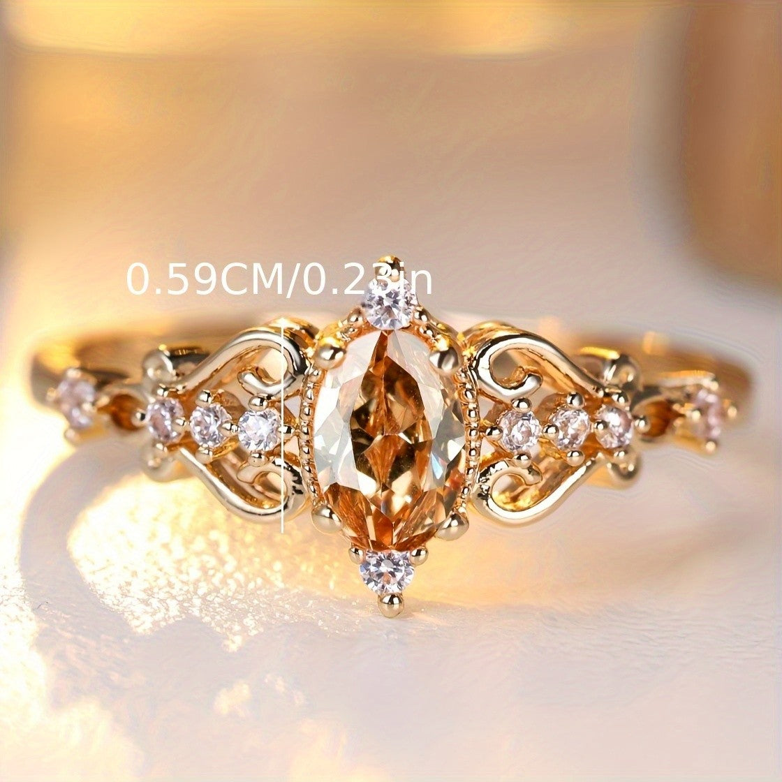 14k Elegant Oval Stone Ring