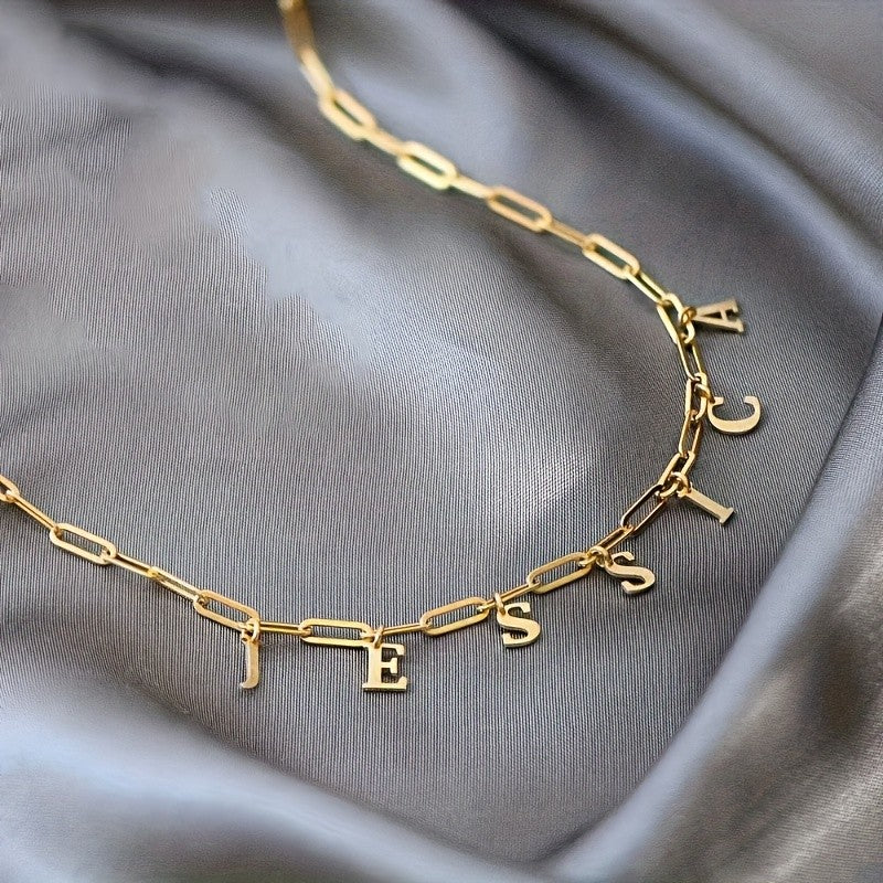 18k Custom Initial Paperclip Necklace