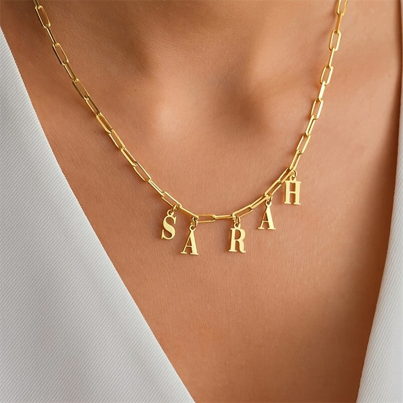 18k Custom Initial Paperclip Necklace