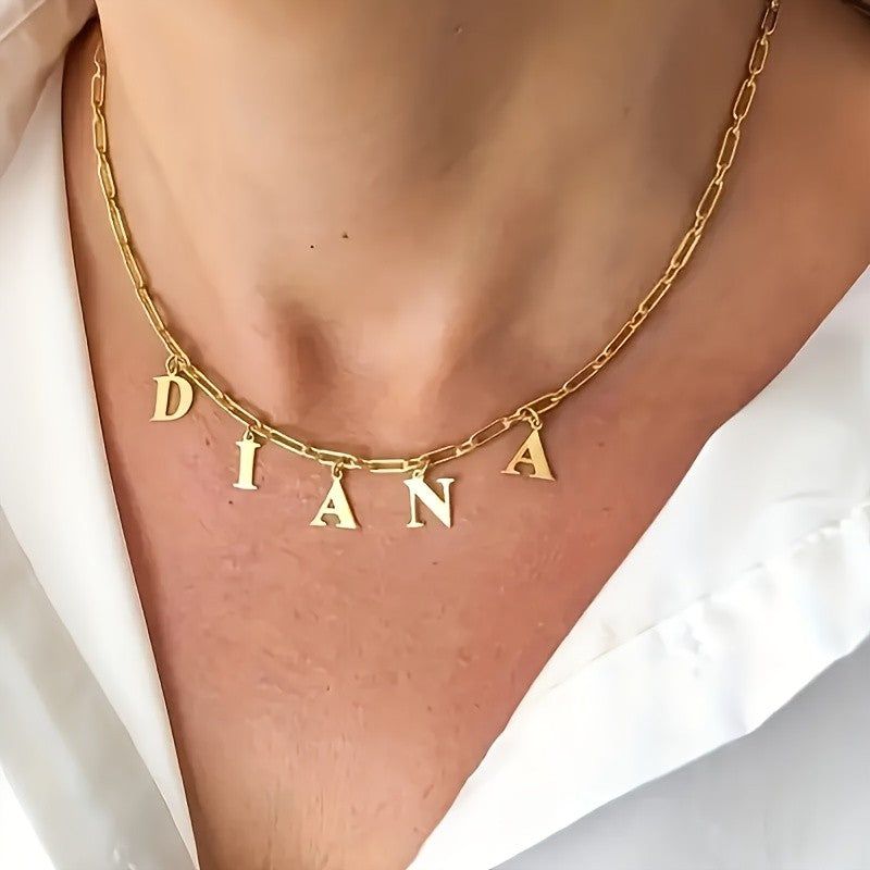 18k Custom Initial Paperclip Necklace
