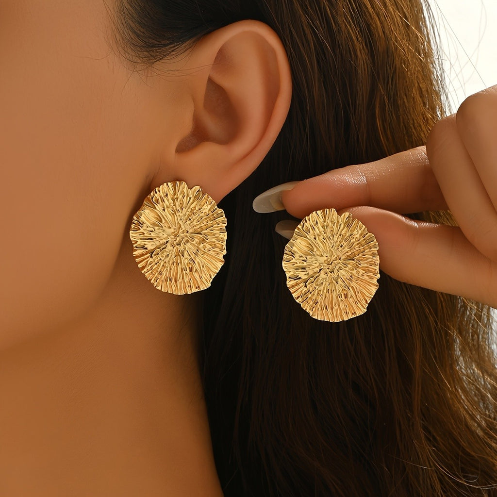 Vintage Textured Disc Earrings