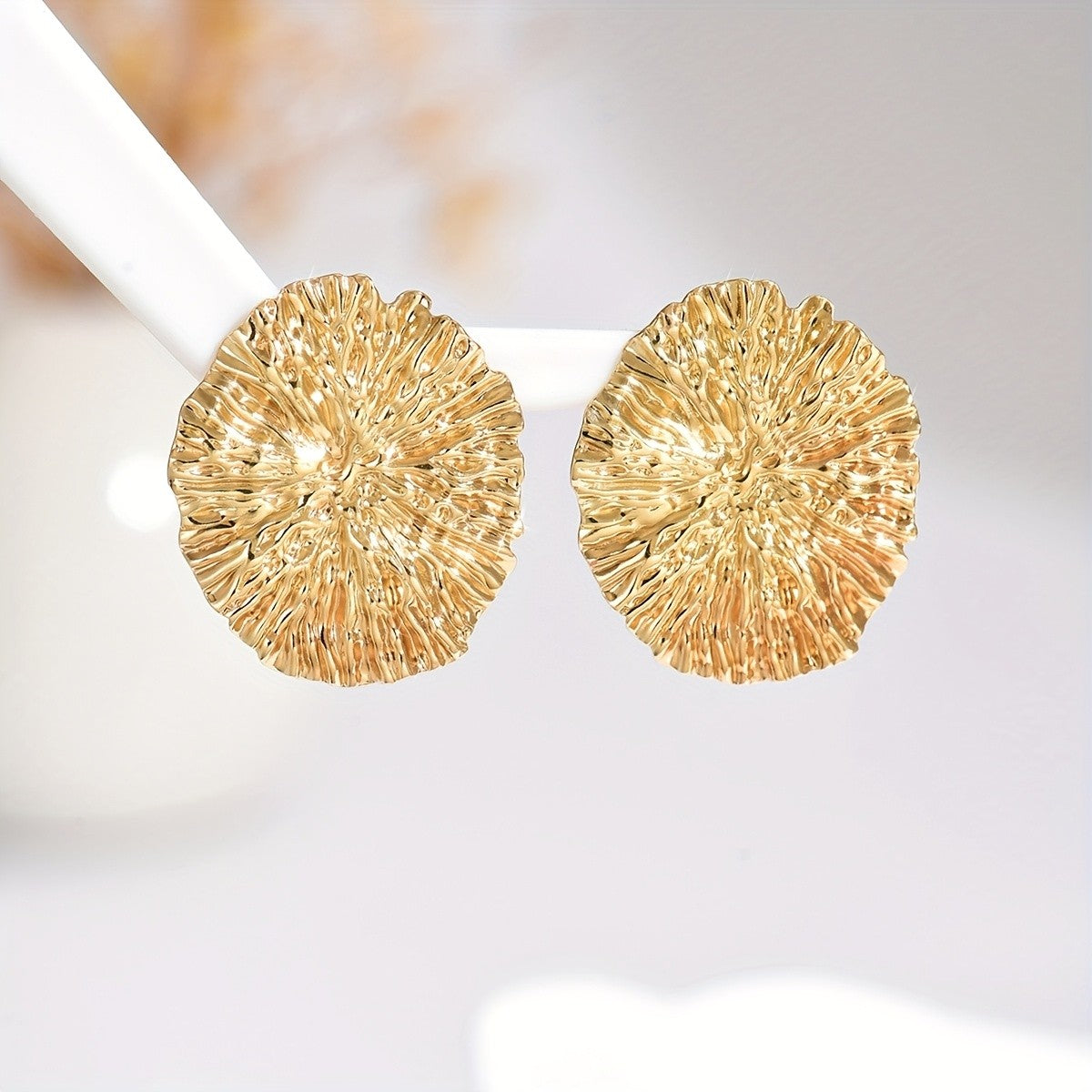 Vintage Textured Disc Earrings