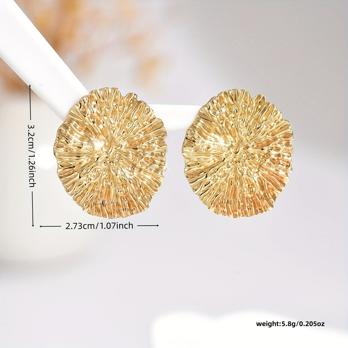 Vintage Textured Disc Earrings