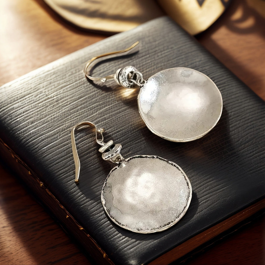 Elegant Hammered Disc Earrings