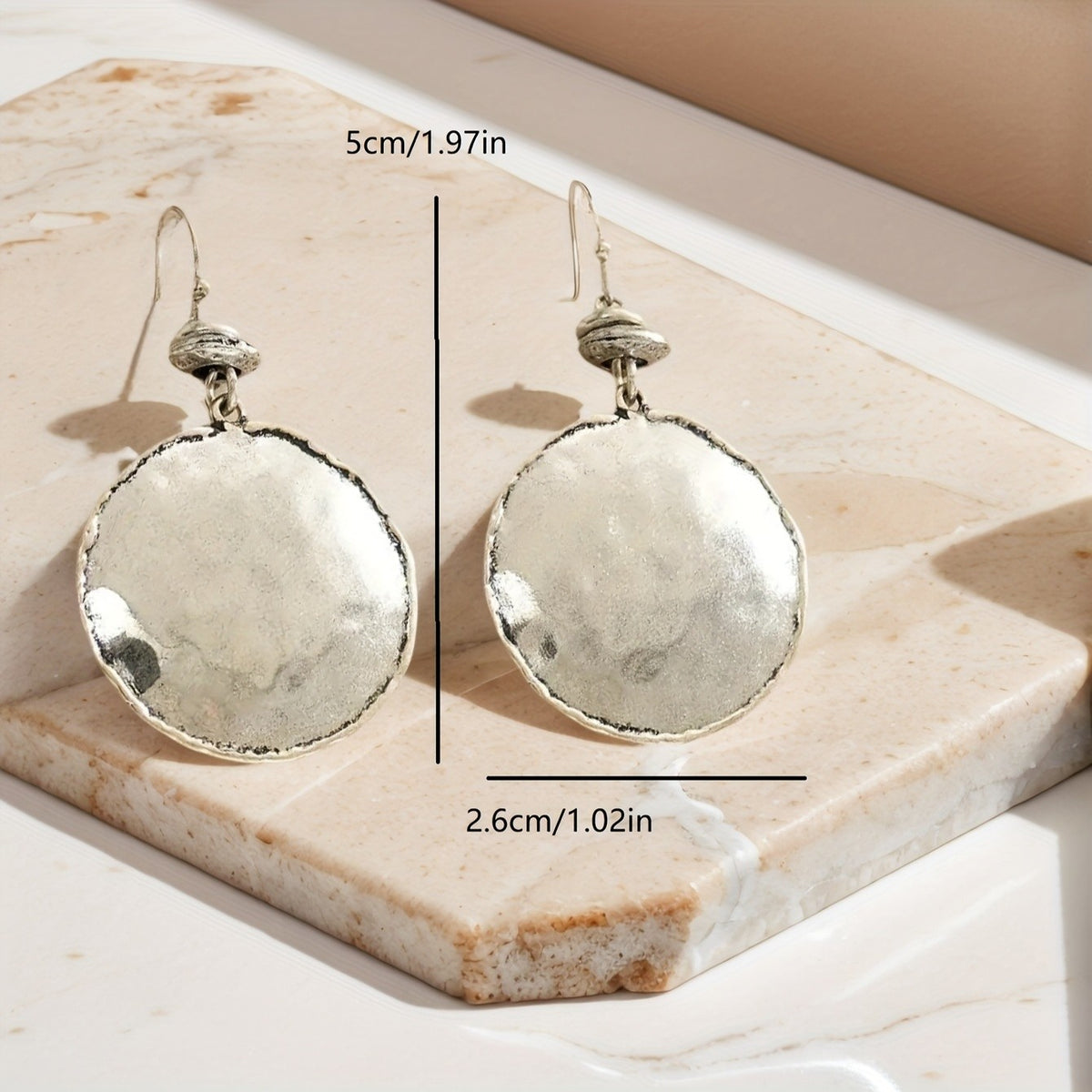 Elegant Hammered Disc Earrings