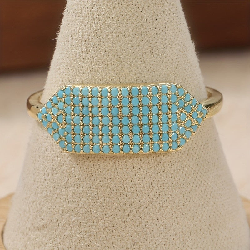 18k Turquoise Pave Ring