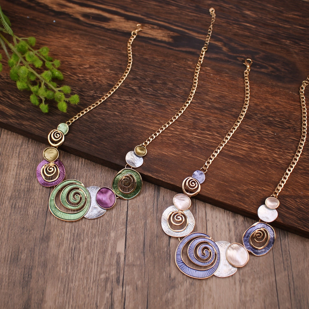 Iridescent Spiral Necklace