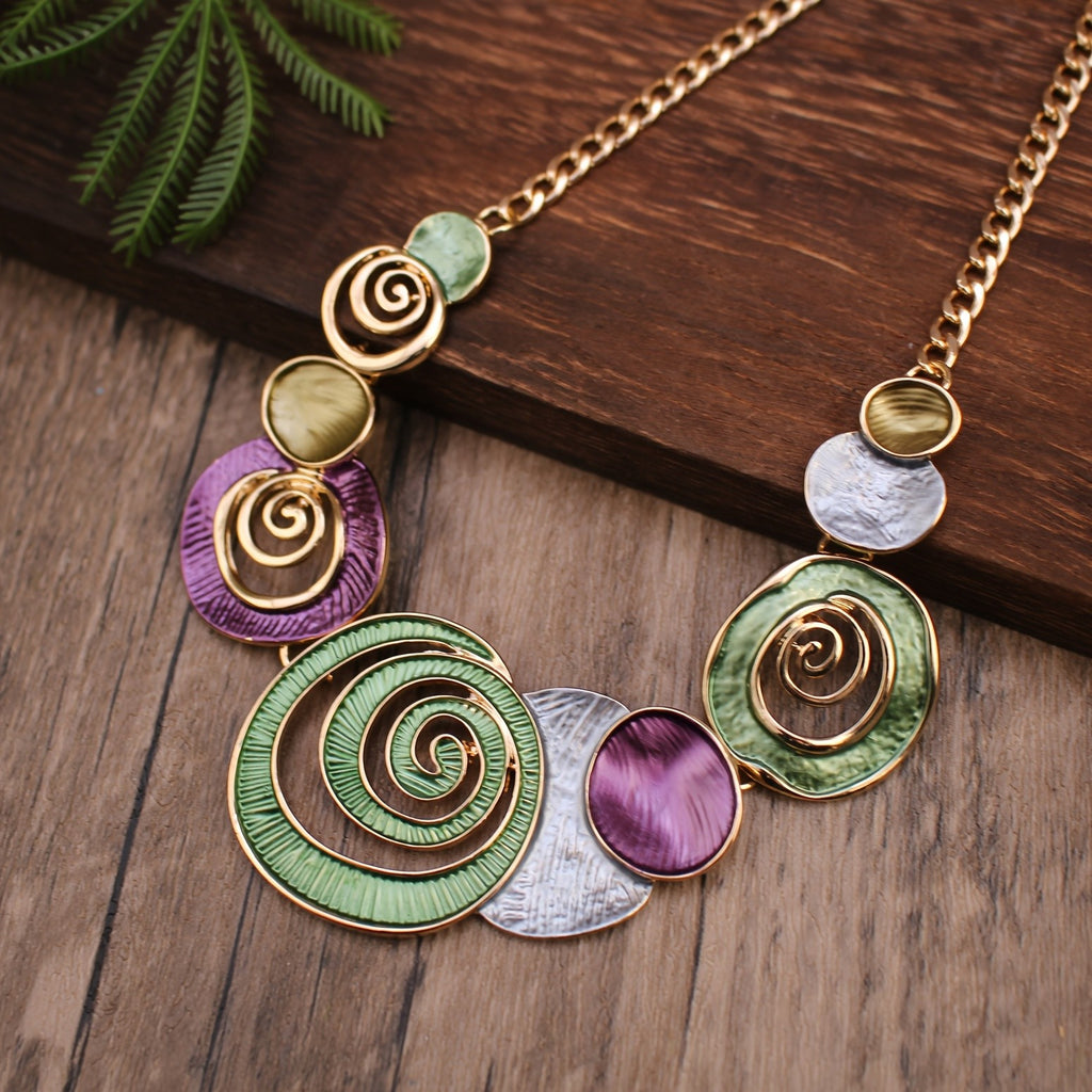 Iridescent Spiral Necklace