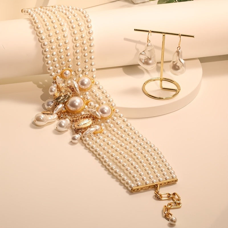 Elegant Pearl Multi-Layer Necklace Set