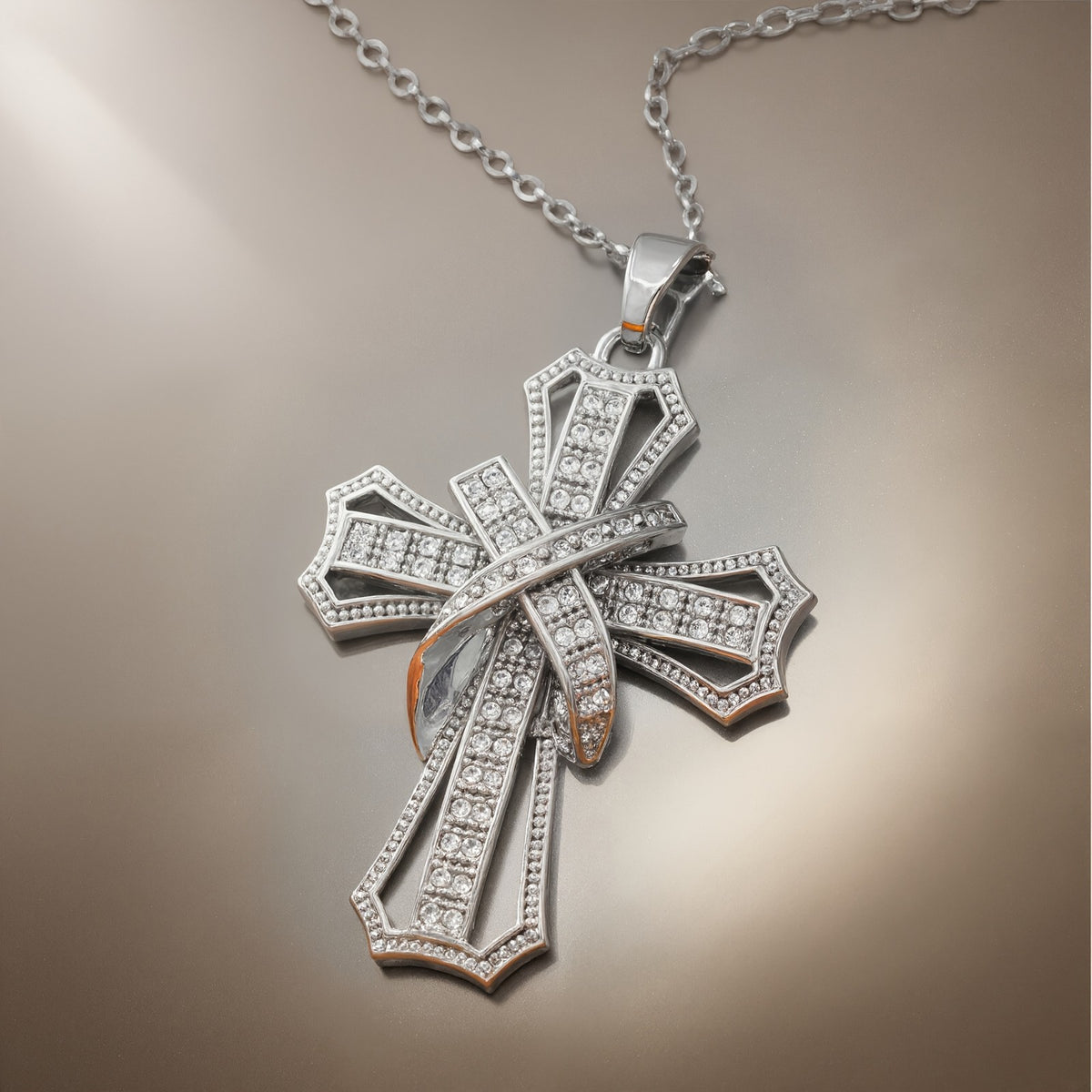 18k Vintage Geometric Cross Necklace