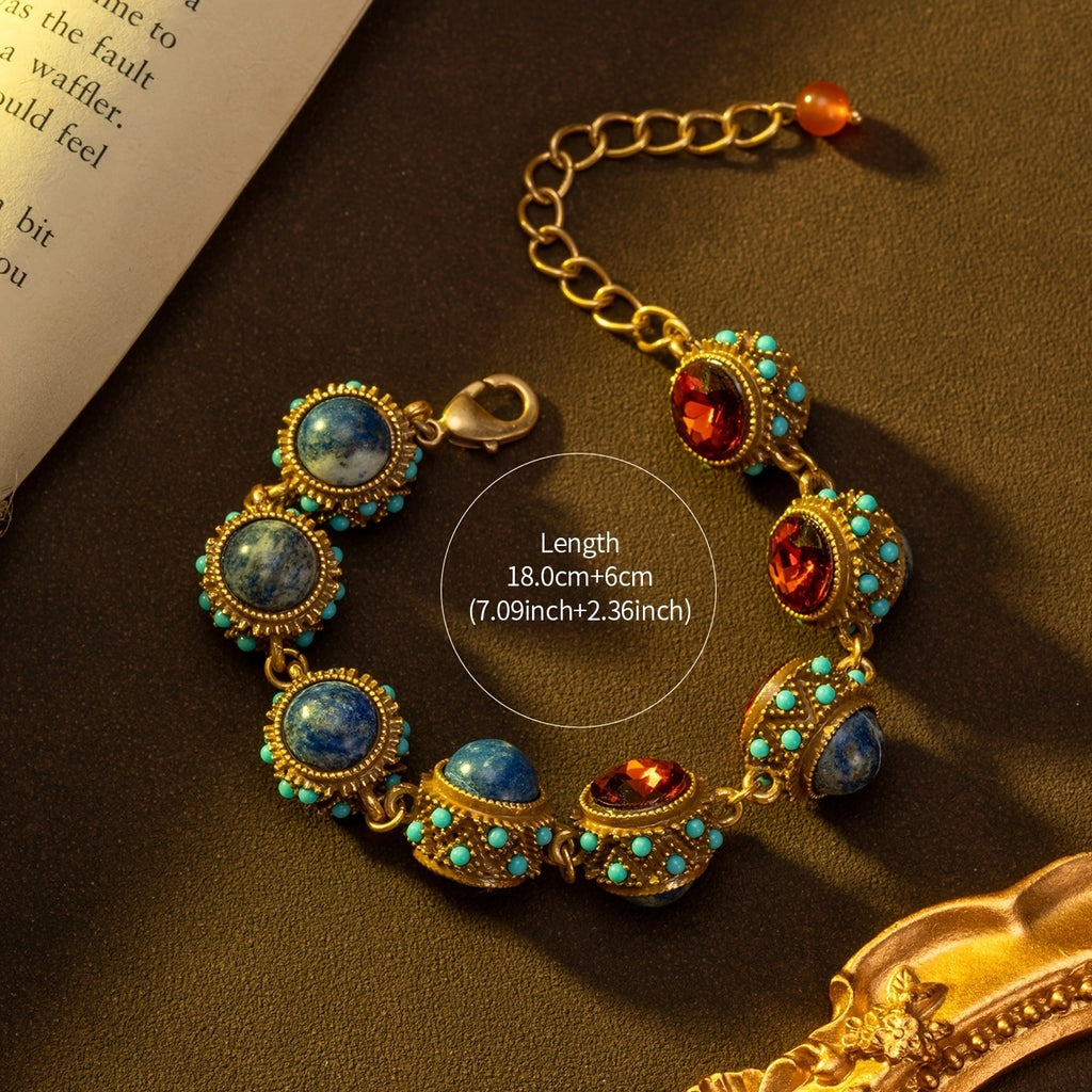 18k Vintage Gemstone Bracelet