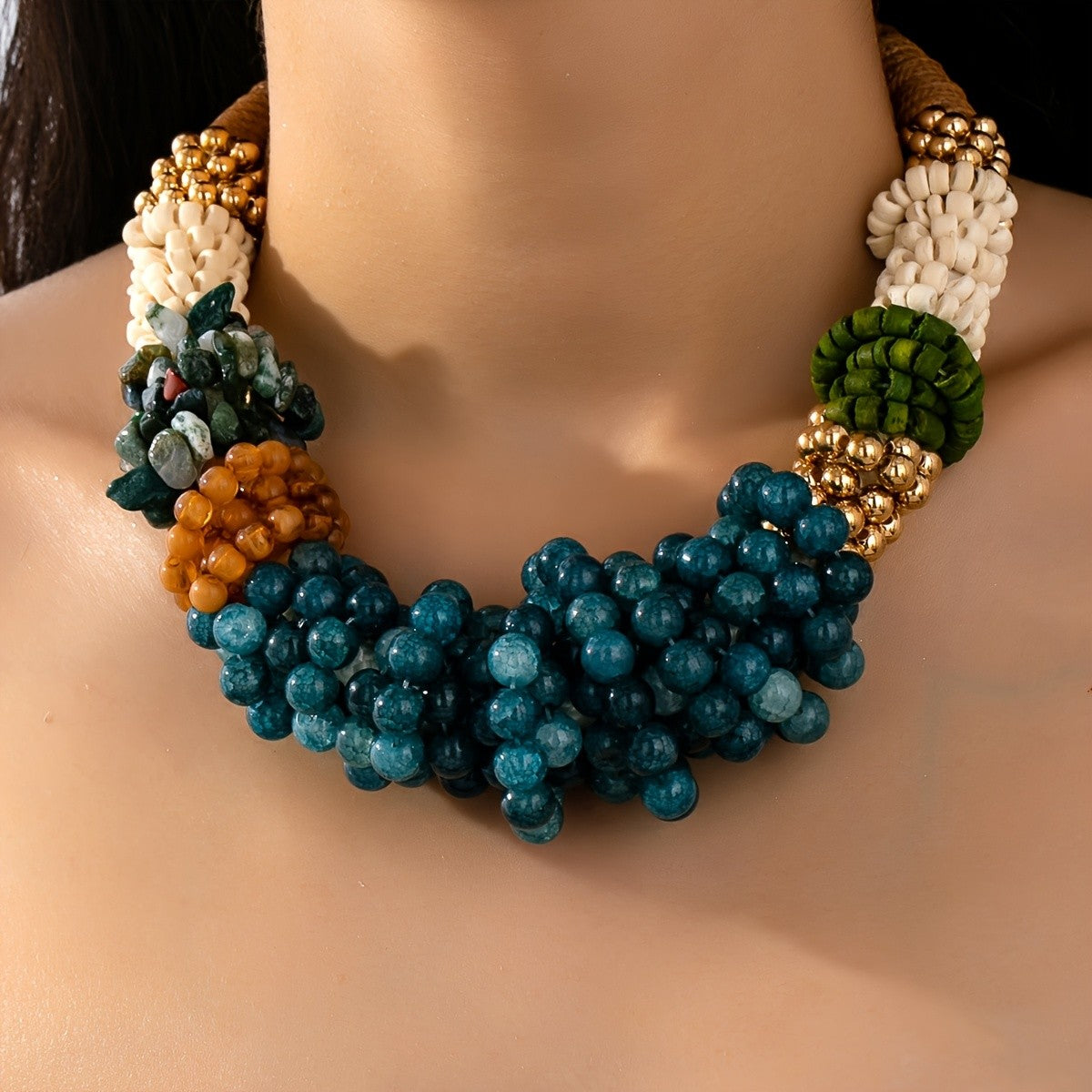 Boho Stone Beaded Necklace