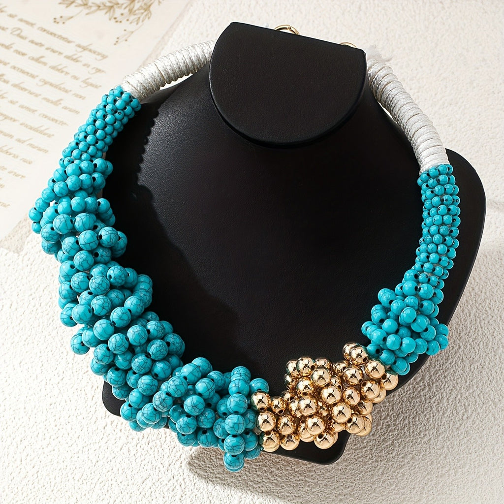 Boho Stone Beaded Necklace
