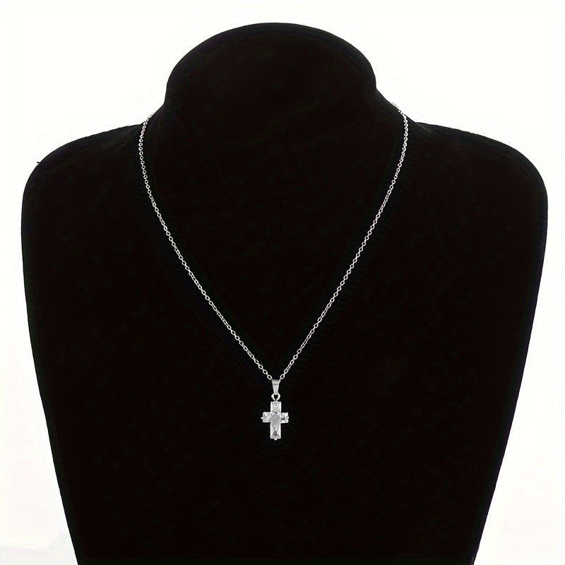 18k Crystal Cross Necklace