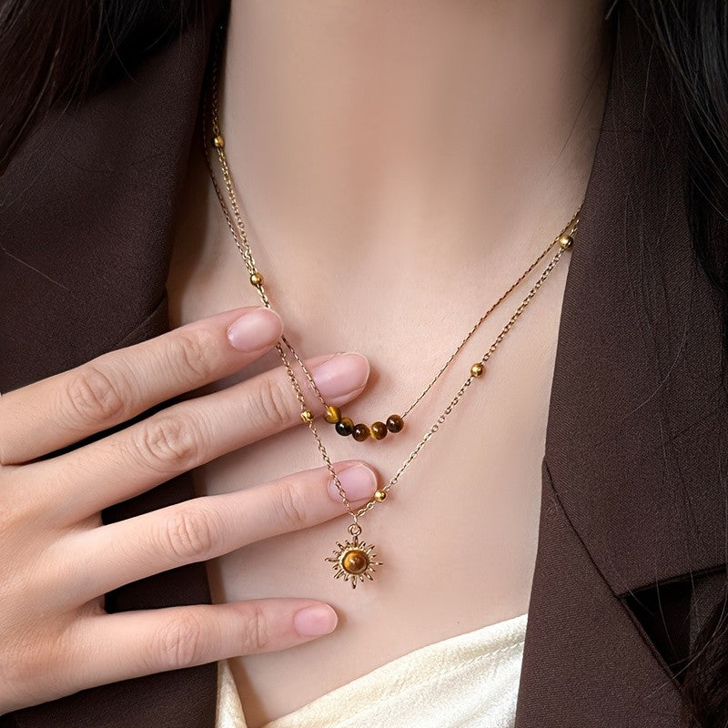 18k Vintage Sun Necklace