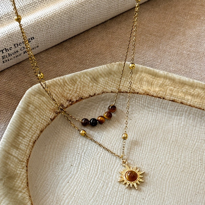 18k Vintage Sun Necklace