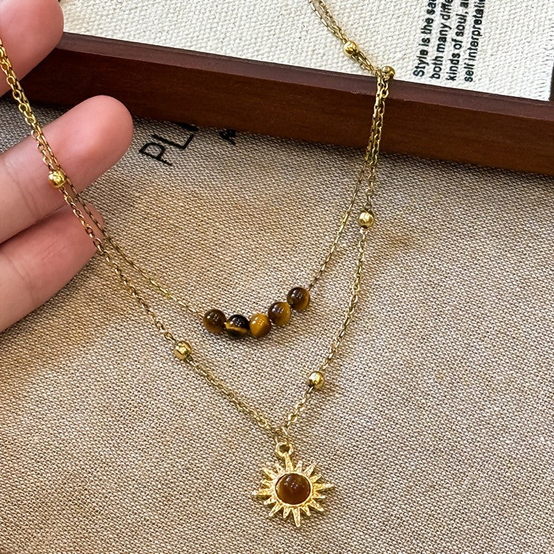 18k Vintage Sun Necklace