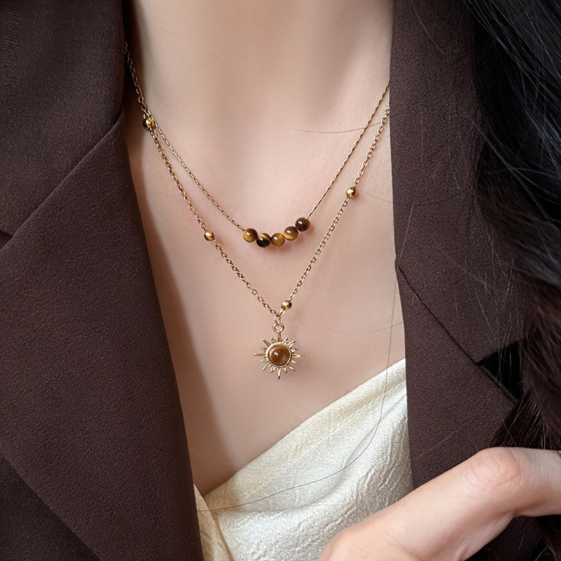 18k Vintage Sun Necklace