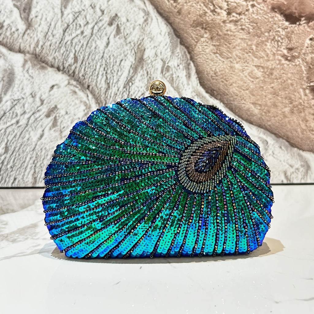 Vintage Peacock Clutch