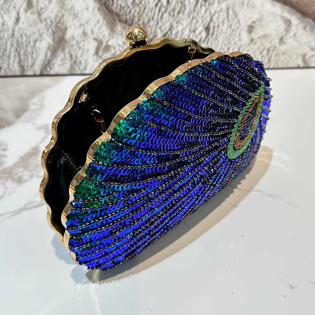 Vintage Peacock Clutch