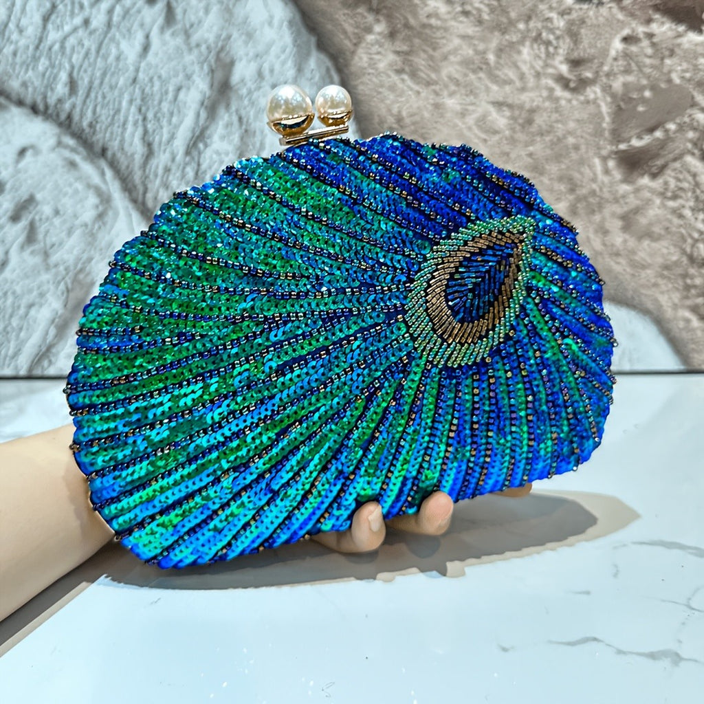 Vintage Peacock Clutch
