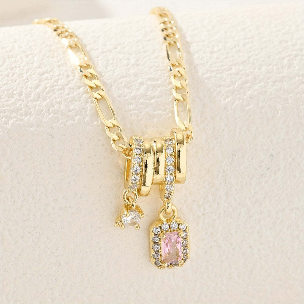 14k Elegant Geometric Drop Necklace