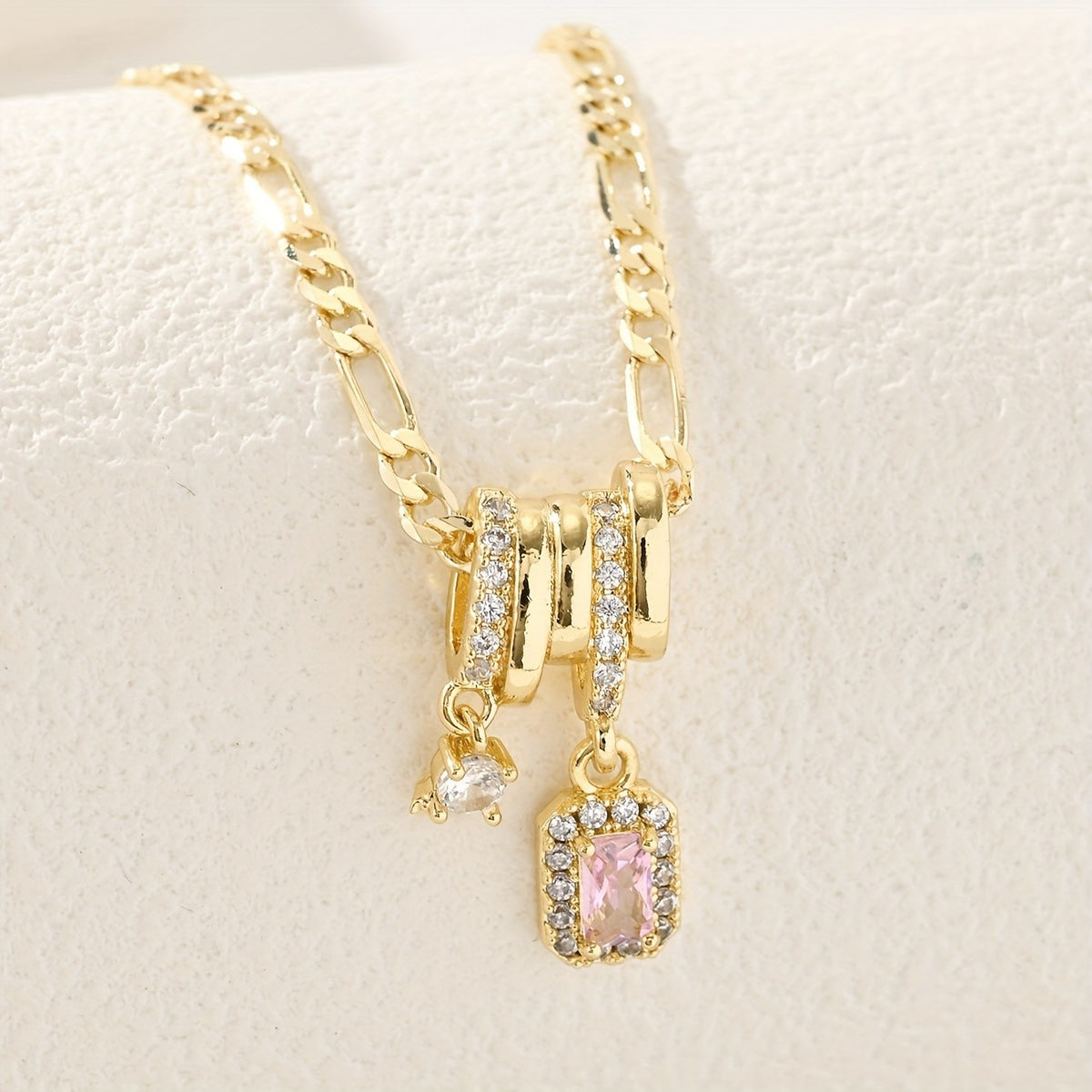 14k Elegant Geometric Drop Necklace