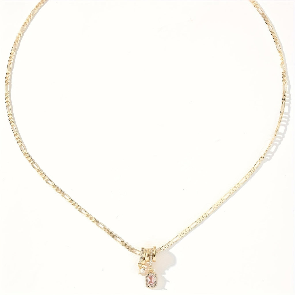 14k Elegant Geometric Drop Necklace