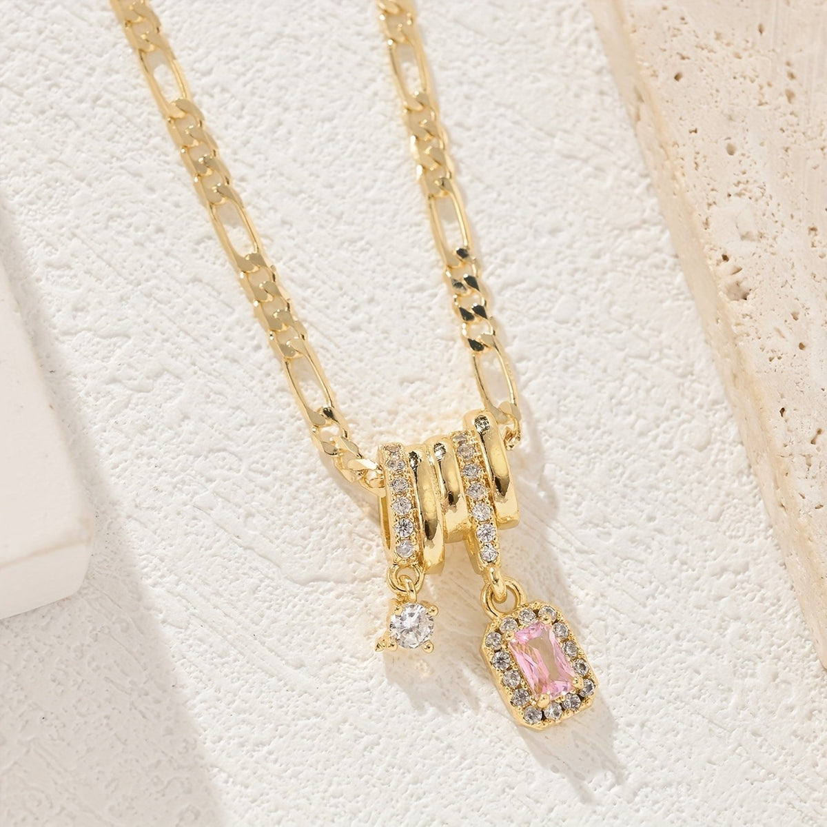 14k Elegant Geometric Drop Necklace