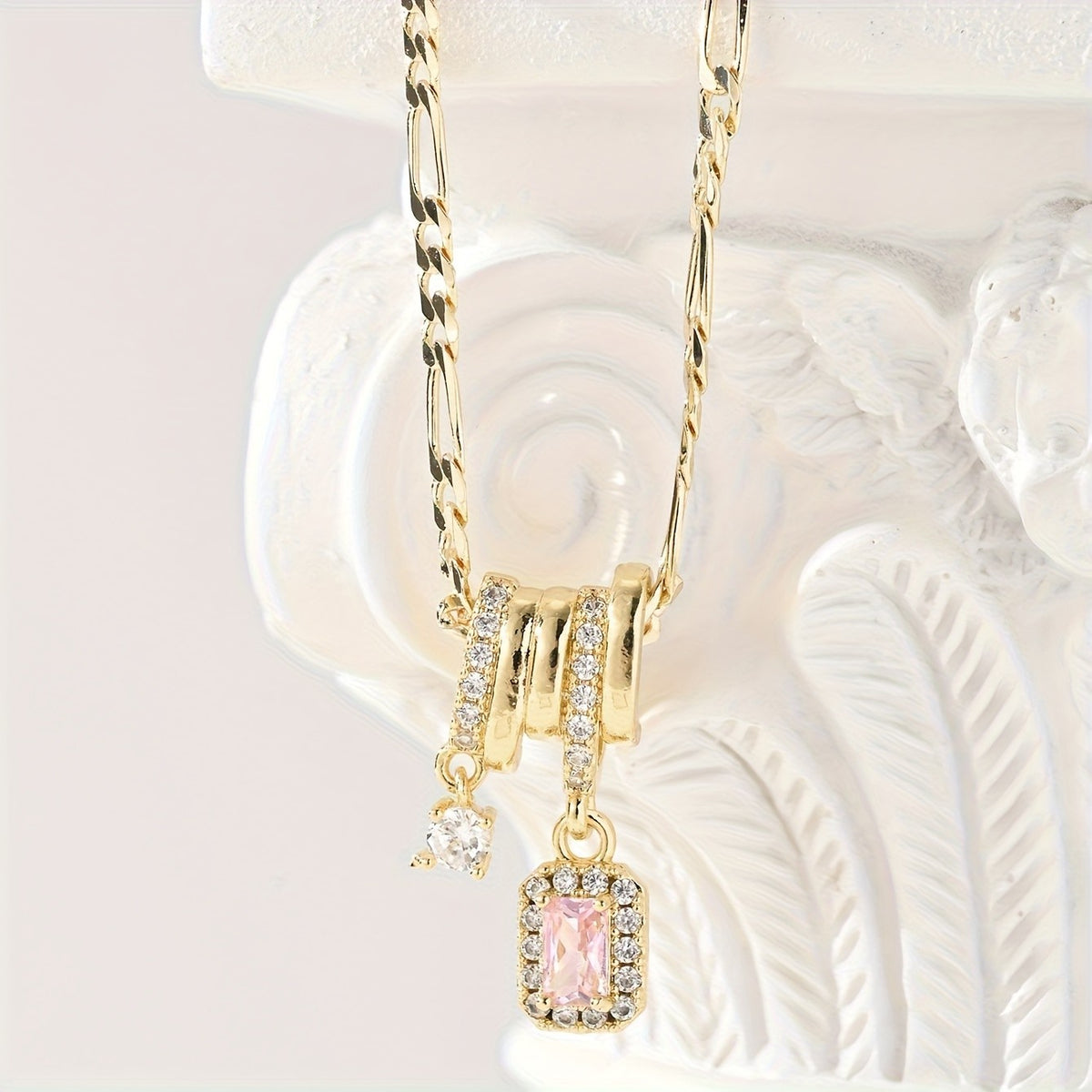 14k Elegant Geometric Drop Necklace