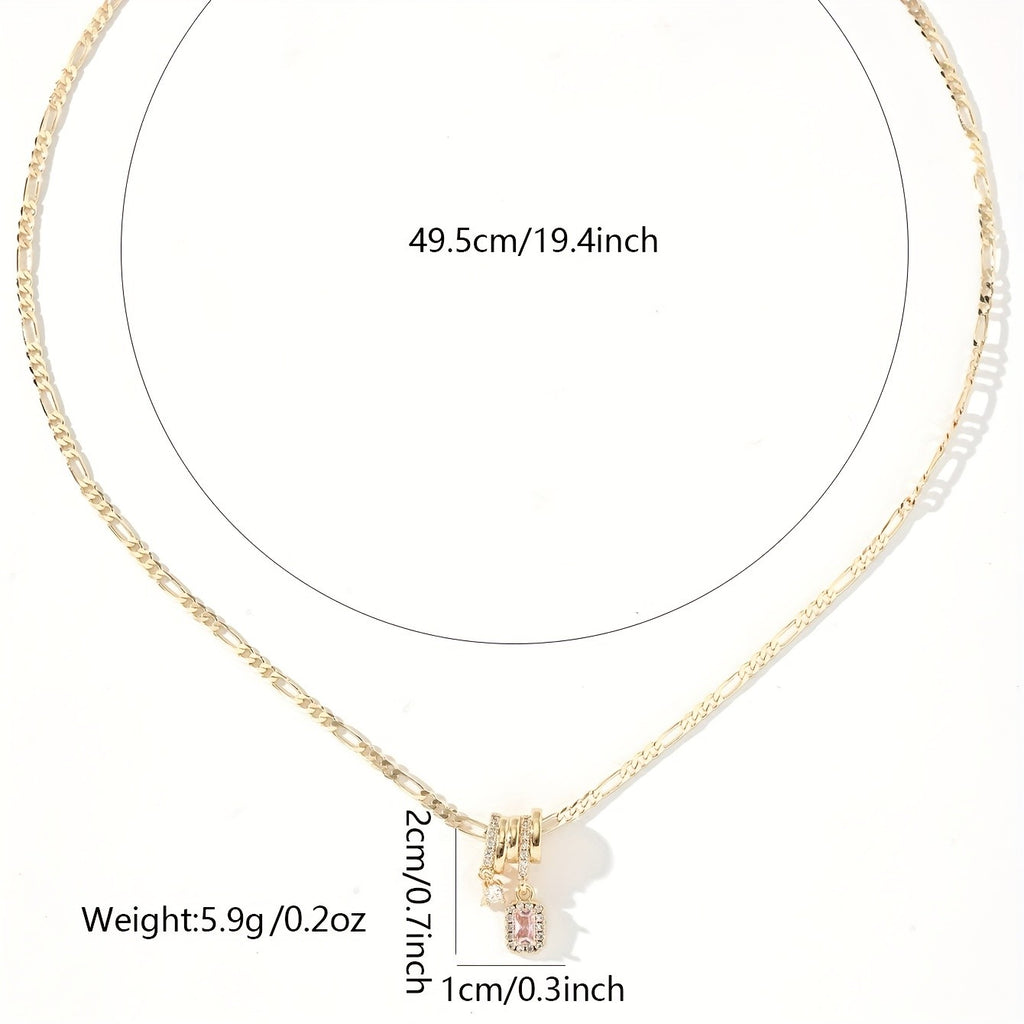 14k Elegant Geometric Drop Necklace