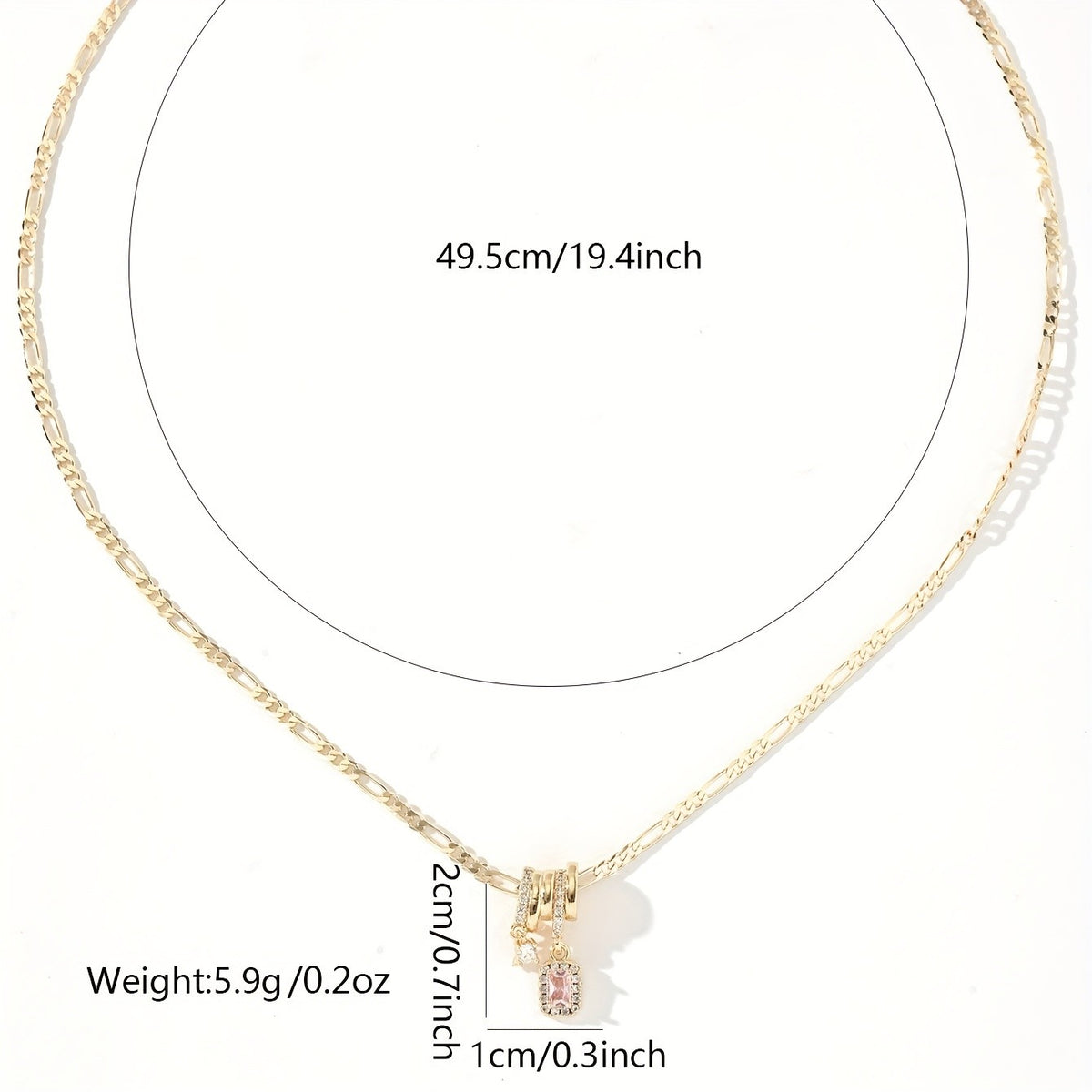 14k Elegant Geometric Drop Necklace