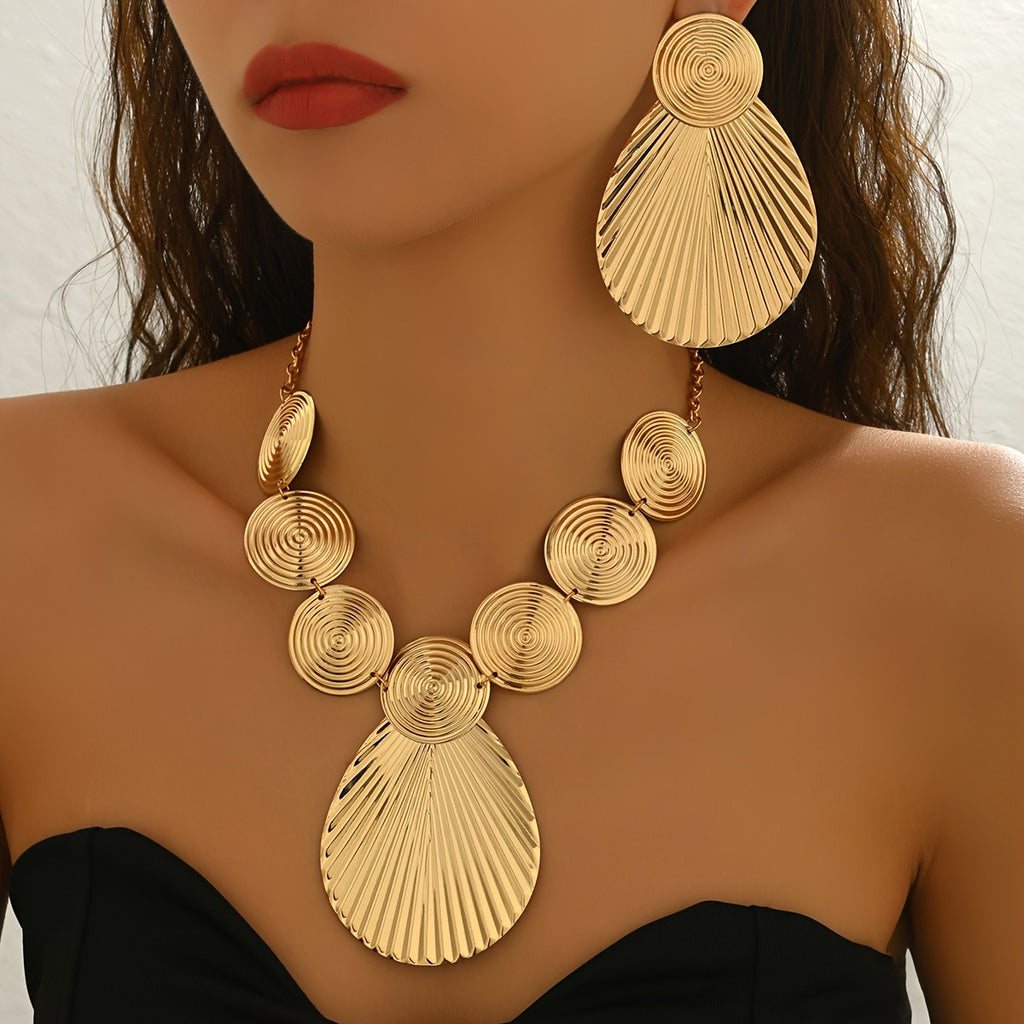 18k Vintage Geometric Jewelry Set