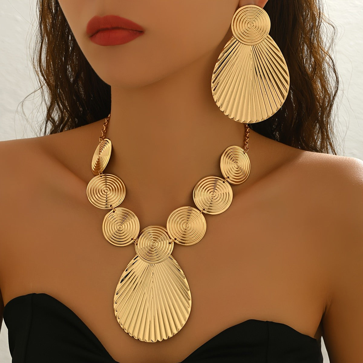 18k Vintage Geometric Jewelry Set