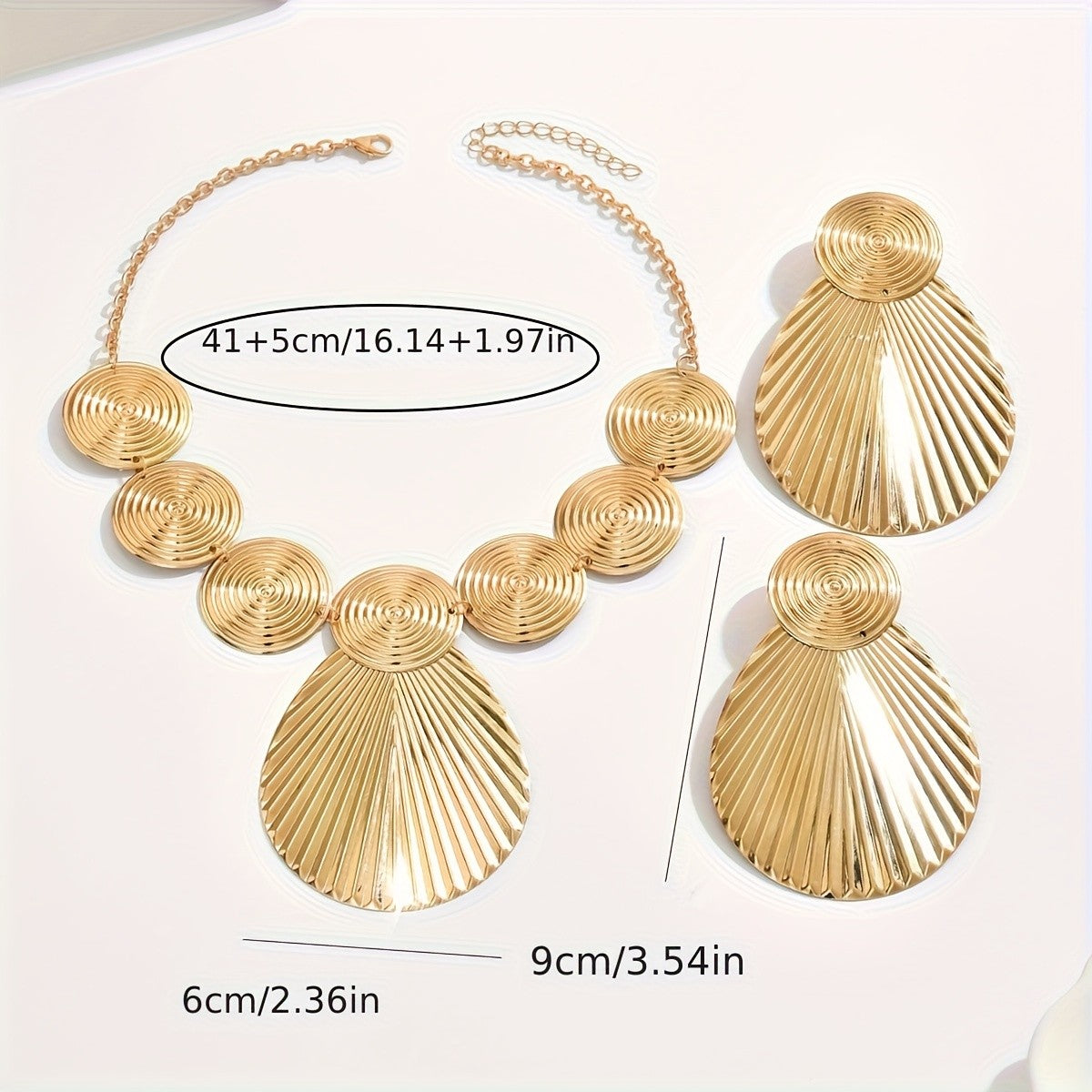 18k Vintage Geometric Jewelry Set