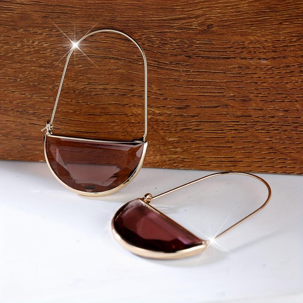 18k Elegant Geometric Drop Earrings